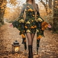 thumbnail image 2 of Likimi Hallowmas Dress For Women Dress Up Flared Sleeve Cartoon Print Stage Show Halloween Costumes For Performance Fashionable Cosplay Dresses Size L, 2 of 5