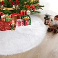 thumbnail image 4 of Bfantian 48 Inches Beige Knitted Christmas Tree Skirt,Small Tree Skirts for Pencil Tree,Cable White Plush Faux Fur Christmas Tree Mat Rustic Farmhouse Decorations Xmas Home Party Holiday Decor-White, 4 of 7