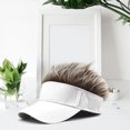 thumbnail image 7 of Jiibva Novelty Hair Hats Spiked Funny Golf Visors Adjustable Wig Visor Hat Wig Peaked Baseball Hat Sun Hats Visor with Hair, 7 of 7