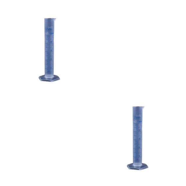 Eigraketly Cilindro de medición, cilindros graduados prácticos profesionales, tubo de prueba líquido, suministros de laboratorio, herramientas 25ml 2Conjunto