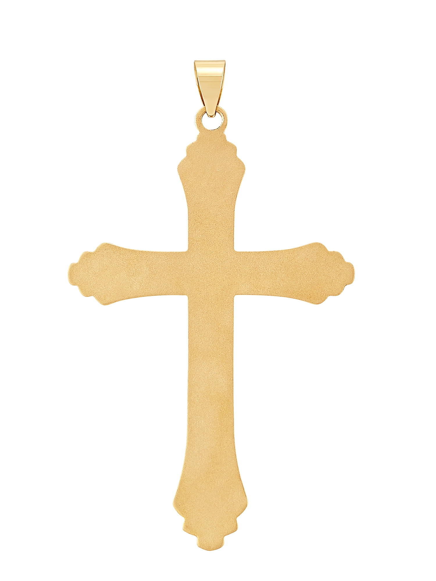Brilliance Fine Jewelry 10K Yellow Gold Large Layered Cross with Center Cross Charm