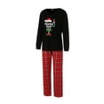 thumbnail image 2 of Seyurigaoka Family Matching Christmas Pajamas Outsuit, Elf Print Tops with Plaid Pants, 2 of 9