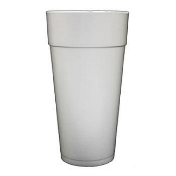 Dart 24J16 Drink Foam Cups, Hot/Cold, 24oz, White, 25/Bag, 20 Bags/Carton