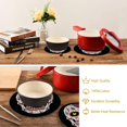 thumbnail image 4 of FREEAMG 2 Pcs Mexican Sugar Skull Round Cotton Woven Pot Holders Trivets Set, Heat Resistant Pad Mat for Kitchen Decor Cup Kettle Cooking Supplies(7 and 9 inch), 4 of 5