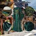 thumbnail image 3 of MYATED Renaissance Dress Women Medieval Dress Velvet Irish Dress Victorian Vintage Costume for Halloween Cosplay Party,Green,S, 3 of 7