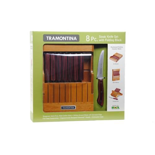 Tramontina 8 Piece Steak Knife Set with Folding Block