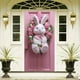 thumbnail image 4 of Cubierta de puerta de bienvenida de conejo, decoración de fondo de puerta de Feliz Pascua rosa, letrero de bienvenida para puerta de entrada de Pascua para recuerdos de fiesta de Feliz Pascua, 4 of 9