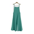 thumbnail image 3 of Pants for Women,Clearance Women's Plus Size Women's Summer New Women's Casual Solid Color Square Collar Loose Suspenders Jumpsuit Loose Causal Pants, 3 of 4
