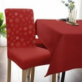 thumbnail image 6 of Chair Covers for Dining Room Set of 8,Winter Christmas Gold Snowflakes Stretch Seat Protector Removable Washable Chairs Slipcovers for Kitchen Banquet Wedding Hotel,Red, 6 of 6