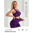 thumbnail image 5 of 2 Piece Women's Workout Set, High Waisted Biker Shorts and Sports Bra, Tie Dye Yoga Activewear Outfit, 5 of 7