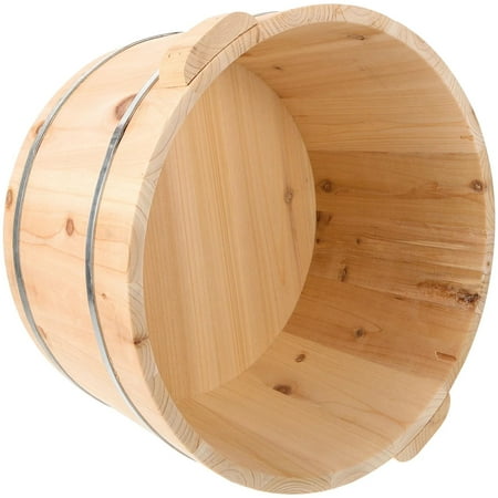 EHJRE Wood Foot Bath Barrel Reusable Foot Washing Barrel for Sauna Home Use Travel unilateral 25cm