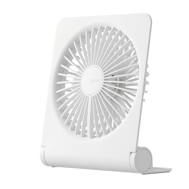 JISULIFE Small Desk Fan, Portable USB Rechargeable Fan, 160° Tilt