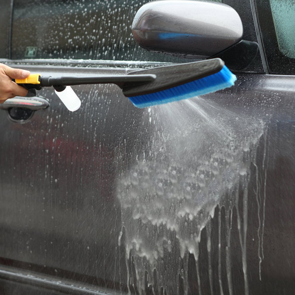 LESHP 1pc Blue Car Wash Brush Auto Exterior Retractable Long Handle
