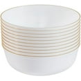 thumbnail image 2 of EcoQuality 6 oz White Plastic Round Bowls with Gold Rim - Disposable Plastic Soup Bowls, Heavy Duty Plastic Salad Bowls, Dessert Bowl for Baby Showers, Weddings, Birthday Party (240), 2 of 3