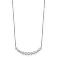 thumbnail image 2 of 14K White Gold Cable Diamond Necklace Chain True Origin 3/4 carat Lab Grown VS/SI D E F Graduated Curved Bar 18 inch 40 mm, 2 of 6