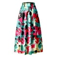 thumbnail image 4 of XIAONU Womens Floral Print Maxi Skirt High Waist A Line Flowy Casual Long Skirt With Pockets, 4 of 4