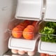 thumbnail image 5 of Caja de almacenamiento para refrigerador | Recipiente de plástico transparente para alimentos de cocina con tapa abatible | Organizador apilable para frutas y verduras | Cierre hermético a prueba de, 5 of 6