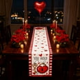 thumbnail image 2 of KOYPTL Valentines Day Table Runner 13x108 In Linen Tablecloth with Rose Patterns Table Decorations Suitable for Kitchen Wedding Parties and Valentines Day Decorations, 2 of 7