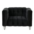 thumbnail image 2 of Euroco 42" Modern Sofa Tufted Upholstered Sofa for Living Room, Armchair Sofa, Black, 2 of 8