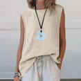 thumbnail image 2 of Womens Linen Tank Tops Classic Crew Neck Sleeveless Tank Top for Casual Wear Size S, 2 of 6