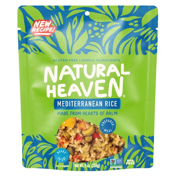 Natural Heaven - Hearts Of Palm Mediterranean Rice - 6 count, 54oz (255g) each - Low Cal, Gluten-Free & No added Sugar