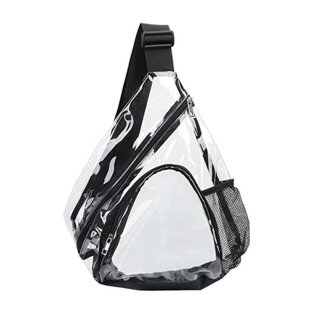 Clear PVC Sling Bag - Stadium Approved Clear Shoulder Crossbody Backpack