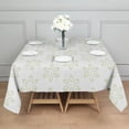 thumbnail image 5 of Floral Square Tablecloth 52x52in(132x132cm) – Waterproof Polyester Printed Table Cover, Wrinkle Resistant & Washable for Kitchen Dining Picnic Party Decor, Thanksgiving,Christmas, Spring,Flower, 5 of 6