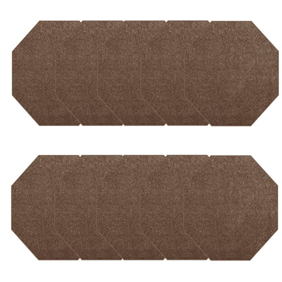 Furnish My Place Modern Plush Solid Brown Color Rug - Pets and Kids Friendly Rug, Indoor/Outdoor Mat, Area Rugs Great for Kids, Pets, Event, Wedding, Living Room, Made in USA, 3' Octagon - Set of 10