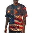 thumbnail image 6 of Ceisia Men's Short Sleeve Independence Day Relaxed T-Shirt Stretch Fabric Graphic Print Casual Round Neck Top Gifts for Father Red 4X, 6 of 6