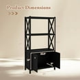 thumbnail image 3 of Costway Bathroom Storage Cabinet with Open Shelves & Double Doors Modern Storage Organizer Black, 3 of 10