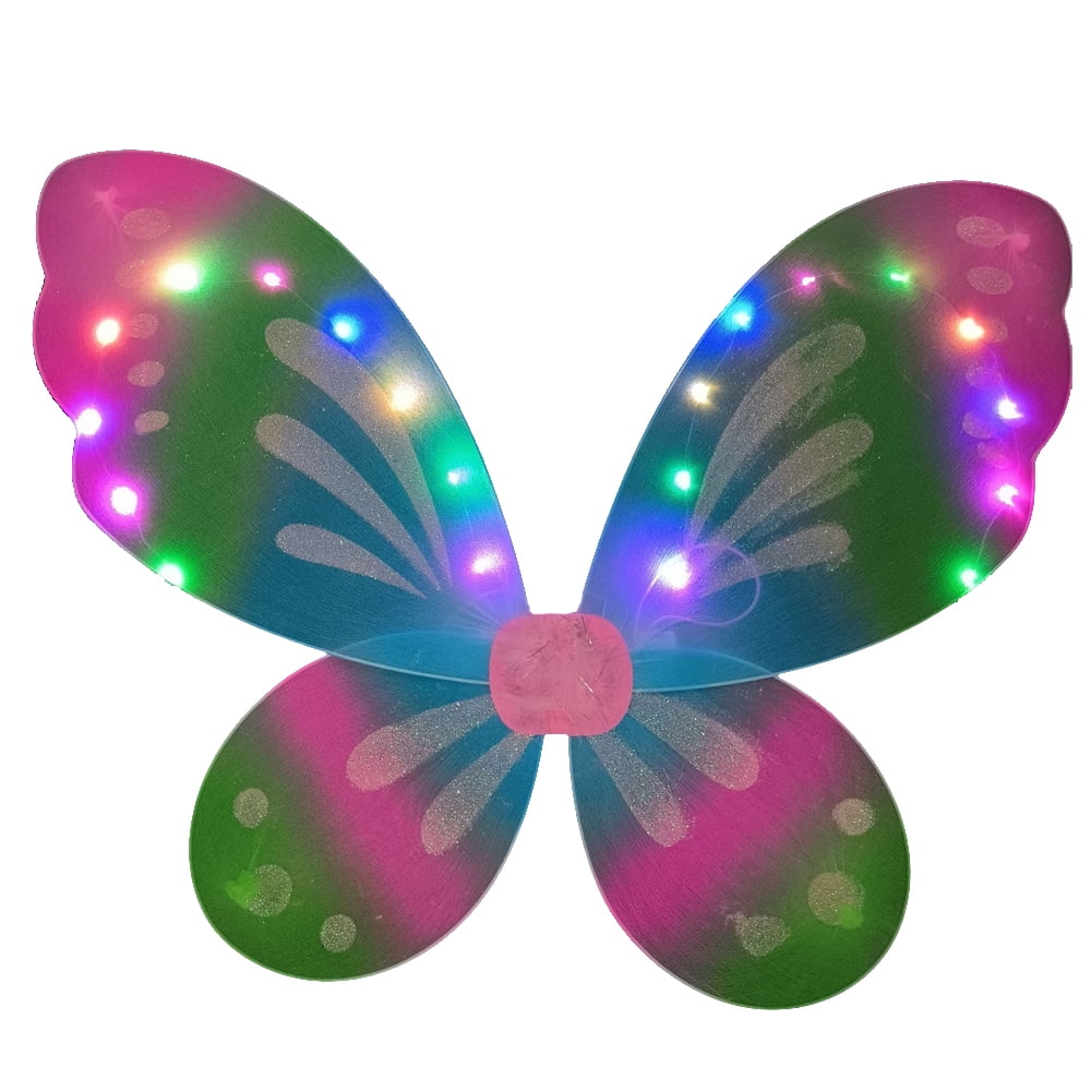 LED Dress Up Wings Flashing Angel Wings Light Up Butterfly Wings Halloween, Birthday Party Decor