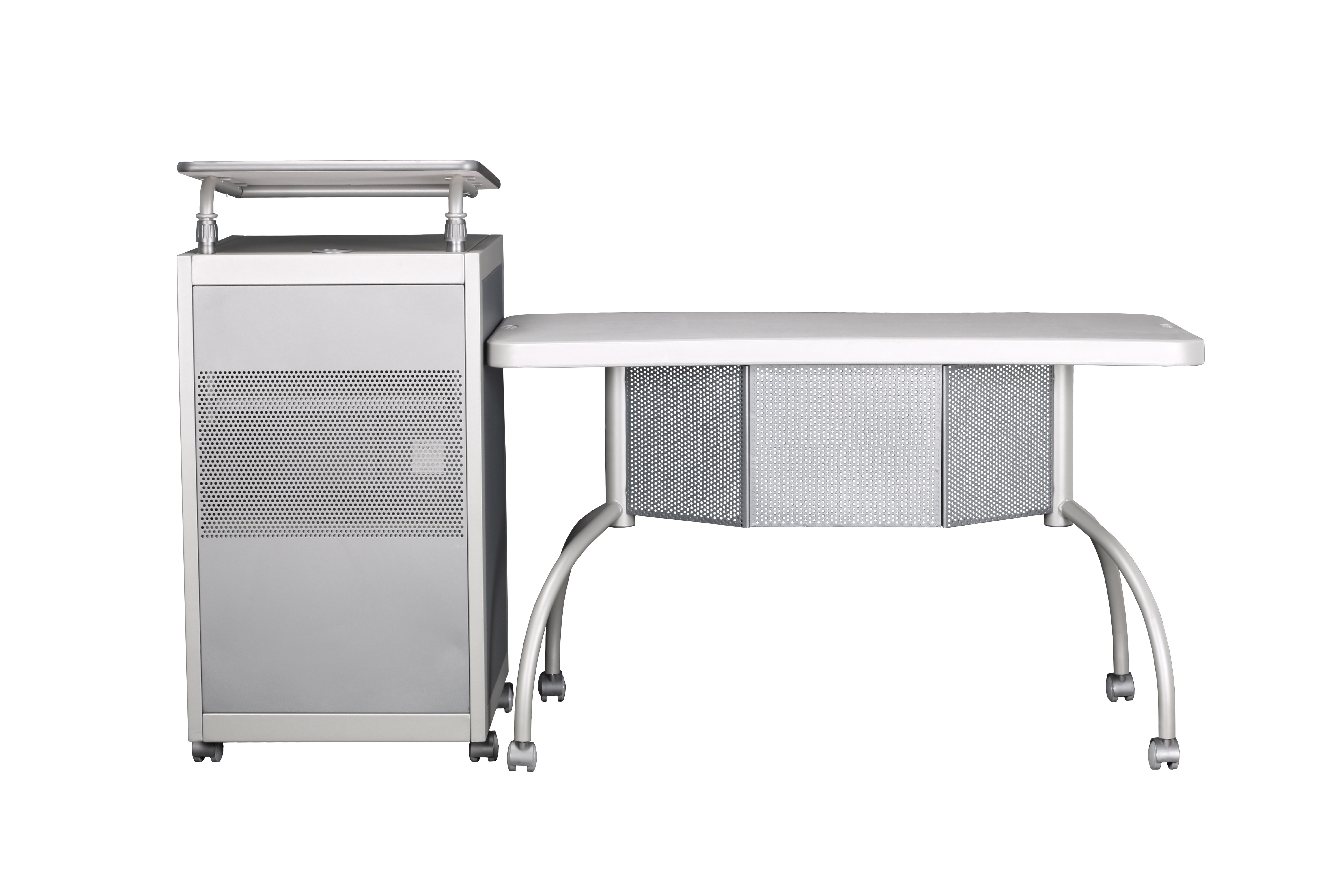 Hampden Furnishings EDU Podium Desk and Lectern Combo, Charcoal Slate and Black