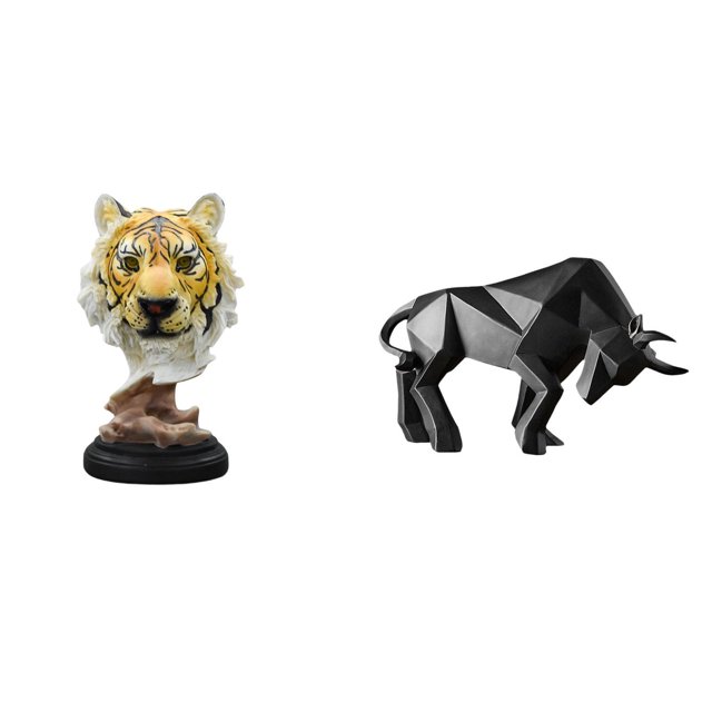 Escultura de mesa,Escultura de cabeza de tigre Estatua moderna de sobremesa,Estatua del toro,Estatua de toro,estatuilla,escultura,decoración de escritorio,Arte coleccionable decorativo para la