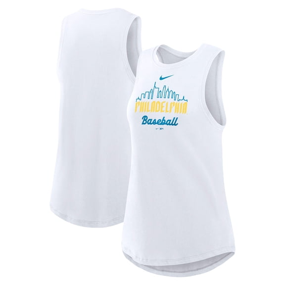 Women's Nike White Philadelphia Phillies City Connect Tricode High Neck Dri-FIT Tank Top