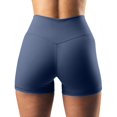thumbnail image 2 of OKBOP Blue Womens Shorts Plus Size Activewear Sports Slim-Leg Yoga Pants Active Fit Workout Bottoms, 2 of 7