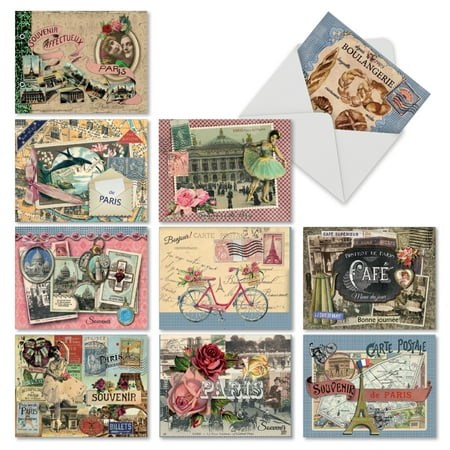 M6624OCB Papiers De Paris: 10 Assorted Blank All-Occasion Note Cards with Envelopes, The Best Card