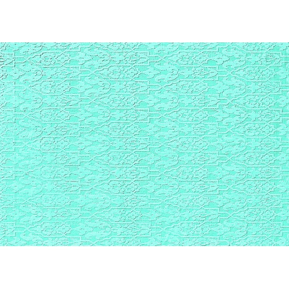 Ahgly Company Indoor Rectangle Solid Turquoise Blue Modern Area Rugs, 2' x 3'