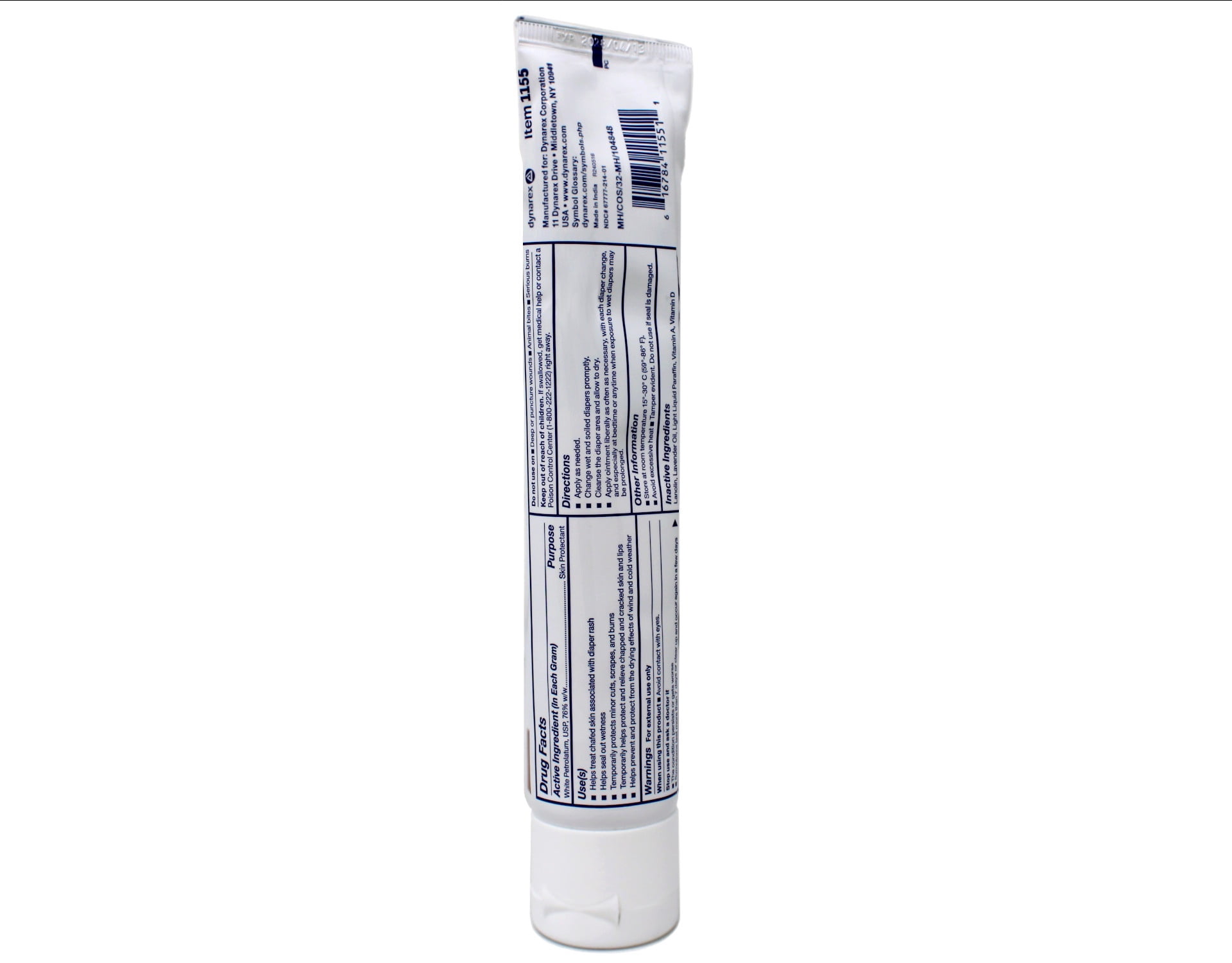 dynarex Diaper Rash Ointment 4 oz. Tube (Sold as CS/72)