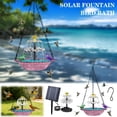 thumbnail image 4 of Rewenti Solar Cascades Hanging Bird Bath Fountain Large Hummingbird Water Glass Bowl Pump, 4 of 5