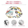 thumbnail image 5 of Kdxio Cartoon Monster Trucks Print Shower Cap for Women,Elastic and Reusable,Double Waterproof Layers Bathing Hat, 5 of 9