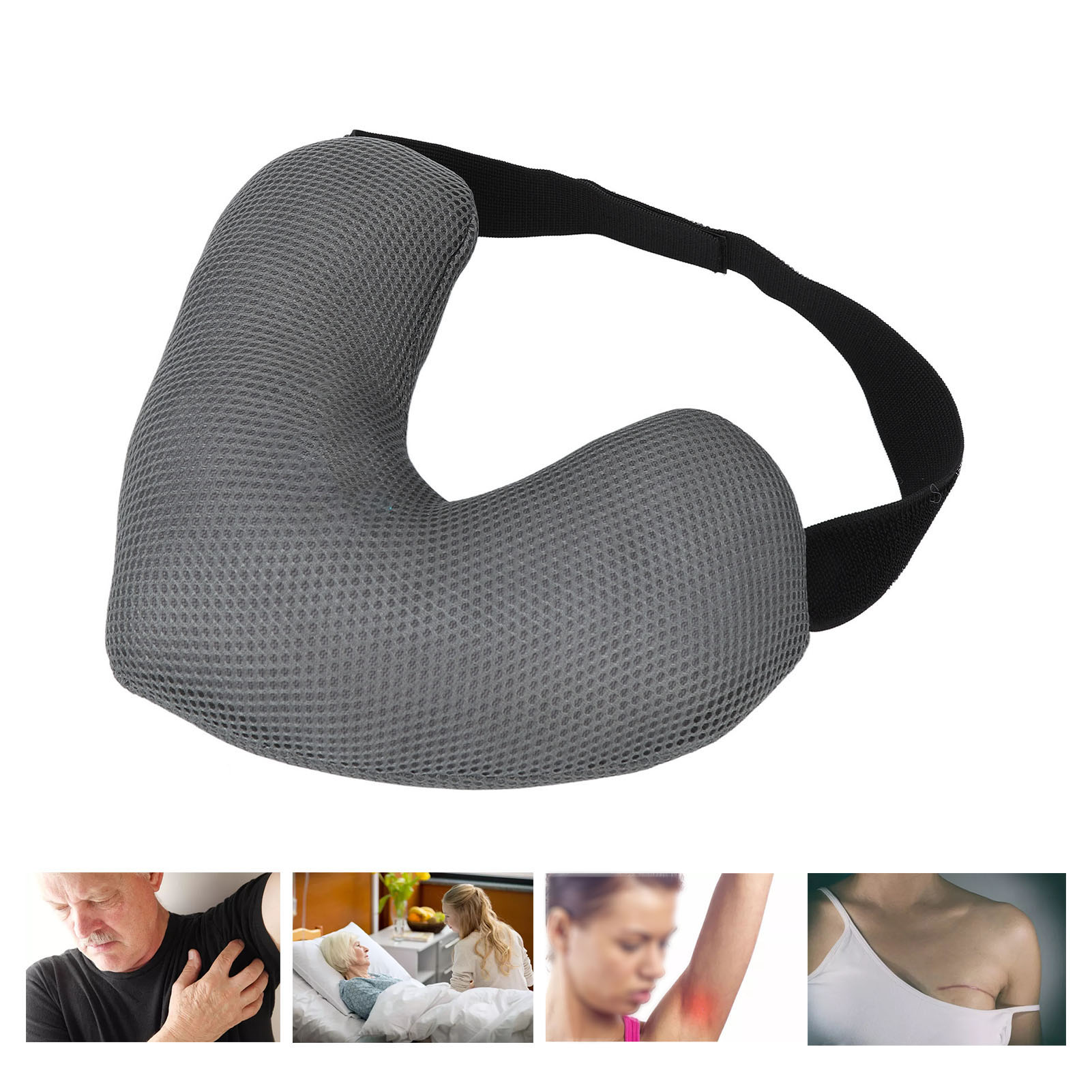 Oreiller Post-mastectomie - Coussin De Confort Et Protection Poitrine/aisselles - Velours Doux, Dimensions 84x23x9cm