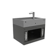 thumbnail image 4 of Amazon 24" Black Wood Floating Vanity with Gray Top and Brushed Nickel Trim, 4 of 10