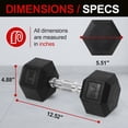thumbnail image 6 of Sprint Demon 20 LB Rubber Hex Dumbbells, Set of 2, Non-Slip Grip for Home Gym Strength Training, 6 of 7