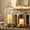Gold, variant on Metal Hurricane Candle Holder, 2PC Versatile Candle Holder with Sturdy Glass Dome for Pillar Candle, Modern Candle Lantern with Hanging Ring and Hook for Living Room