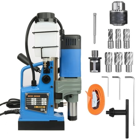 

DSstyles Magnetic Drill Press 1400W 810 PRM Portable Mag Drill Press with 6Pcs Drill Bits 10-Speed Setting 2 Boring Diameter 2922lbf Power Electric Heavy Duty Magnetic Drill for Metal Working