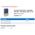 thumbnail image 2 of Accessory Power Relay - Compatible with 2003 - 2007 Nissan 350Z 3.5L V6 2004 2005 2006, 2 of 2