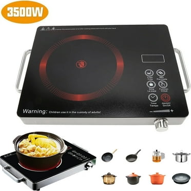 LASIEYO 3500W Hot Plate Electric Ceramic Stove Infrared Induction Cooker Home Cooktop Cooking Furnace US 110V, Electric Stove Portable Cooker Cooktop 2 Handle for Cooking