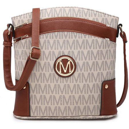MKP COLLECTION Large Crossbody Bags for Women Monogram Triple Zip Pocket Cross Body Purses and Handbags