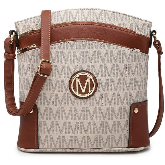 MKP COLLECTION Large Crossbody Bags for Women Monogram Triple Zip Pocket Cross Body Purses and Handbags