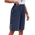 thumbnail image 1 of Pantalones informales de mujer con corte recto y holgado - Pantalones de verano con bolsillos con botón - S-XXXL, 1 of 5